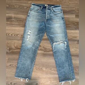 Citizens of Humanity Liya High Rise Button Fly Classic Fit Crop Denim Jean Sz 27